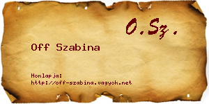 Off Szabina névjegykártya